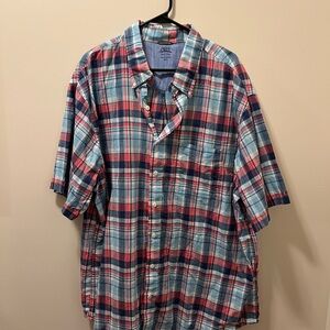 J. Crew Men's Red and Blue Plaid Shirt